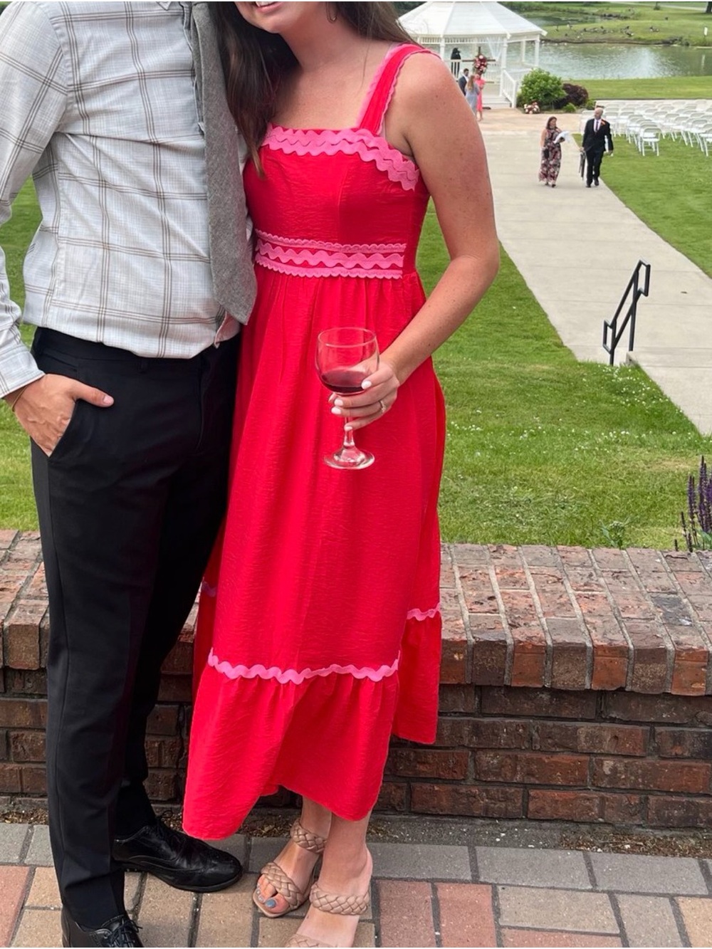 Blu Pepper Fuchsia Maxi Dress with Pink Trim